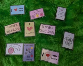 Cross Stitch Themed Magnets