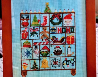 24 day Christmas Cabinet Stitch Along Cross stitch pattern PDF