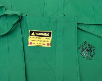 Reusable Shopping Bag - Cross Stitch Themed