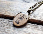 Time Is Short Cameo - Memento Mori Necklace - Victorian Memorial Symbolism Inspired Jewelry - Mourning Jewellery - Carpe Diem - Hourglass