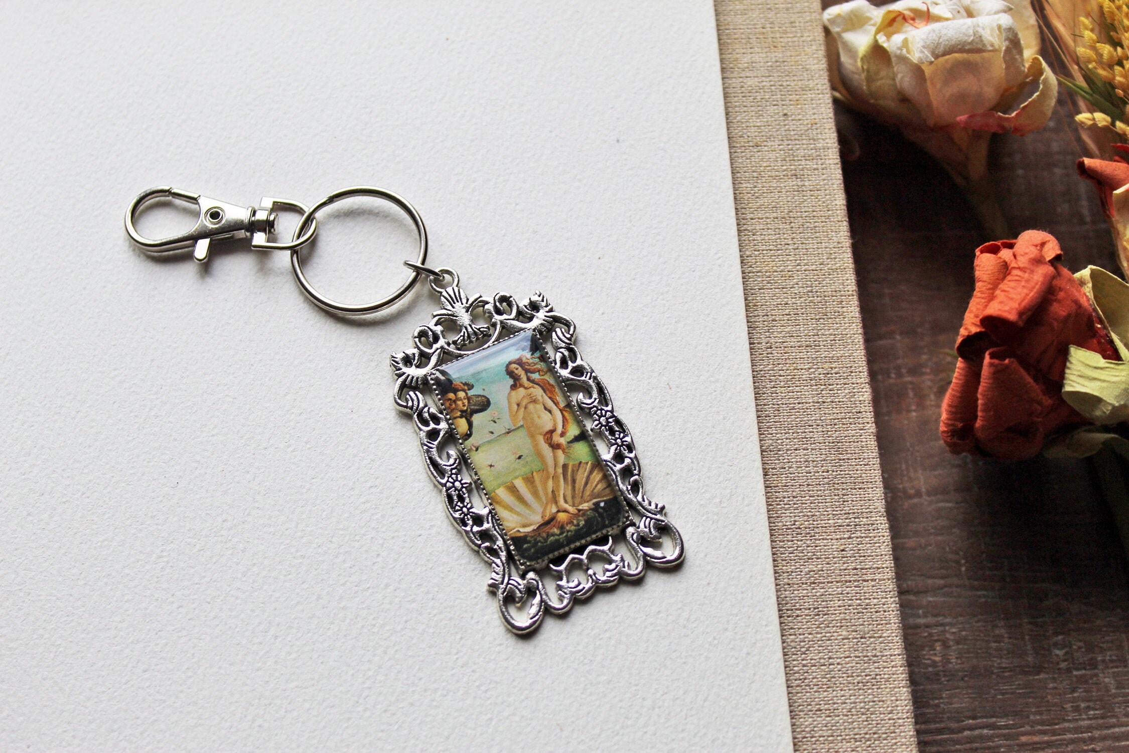 Birth of Venus Painting Botticelli Purse Hanger with Keychain Birth of Venus Painting Botticelli Purse Hanger with Keychain