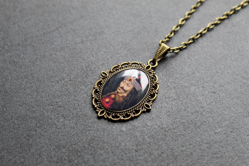 Dark history Vlad III Prince of Wallachia portrait cameo Vlad the Impaler necklace Macabre jewelry Vlad pendant Dracula Witchy style