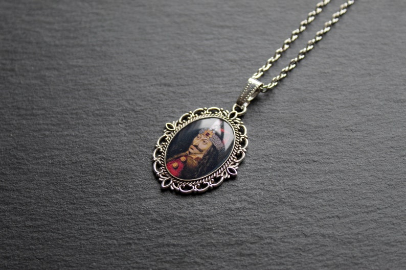 Dark history Vlad III Prince of Wallachia portrait cameo Vlad the Impaler necklace Macabre jewelry Vlad pendant Dracula Witchy style