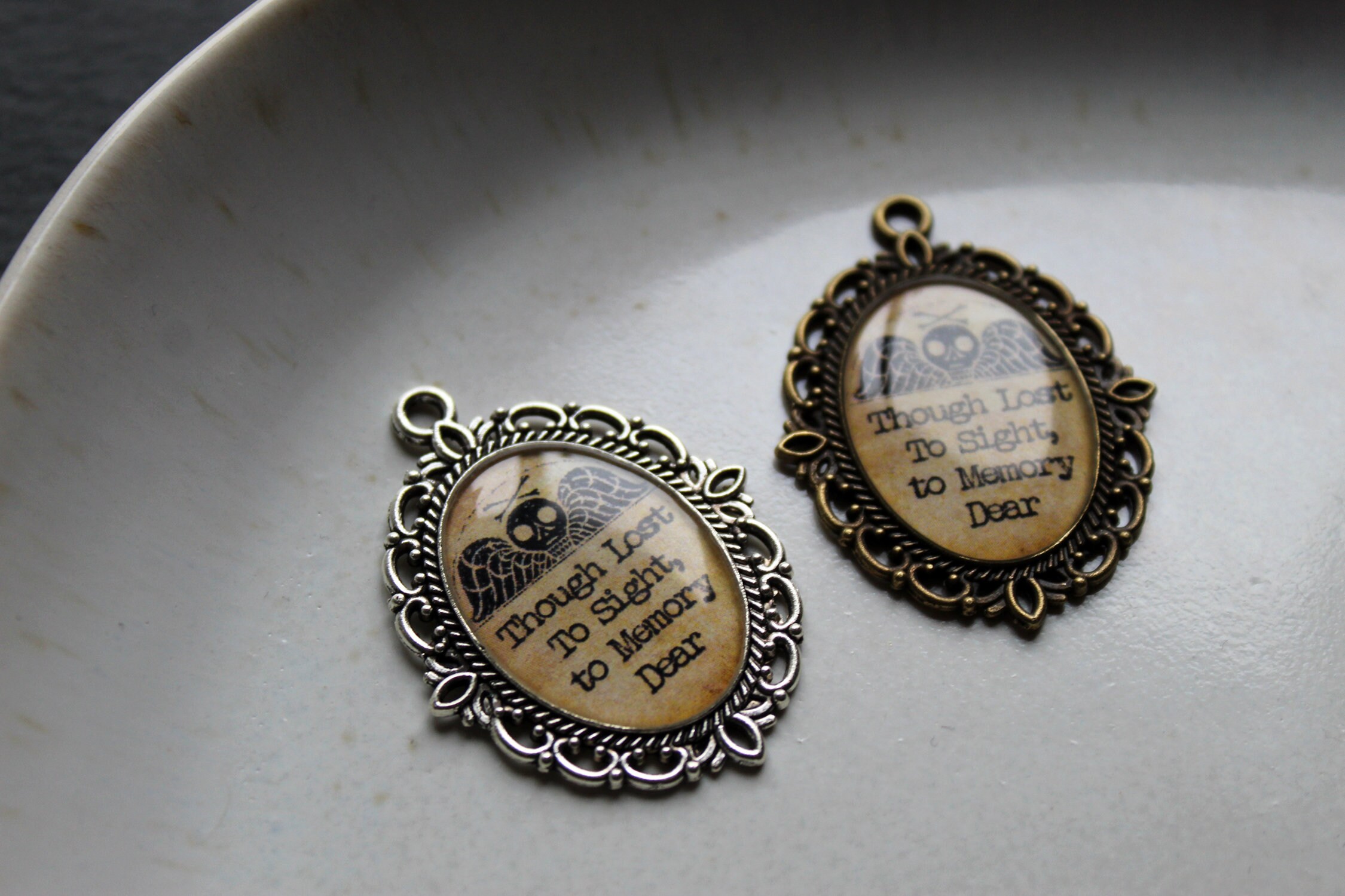 Though lost to sight to memory dear pendant necklace inspired Etsy