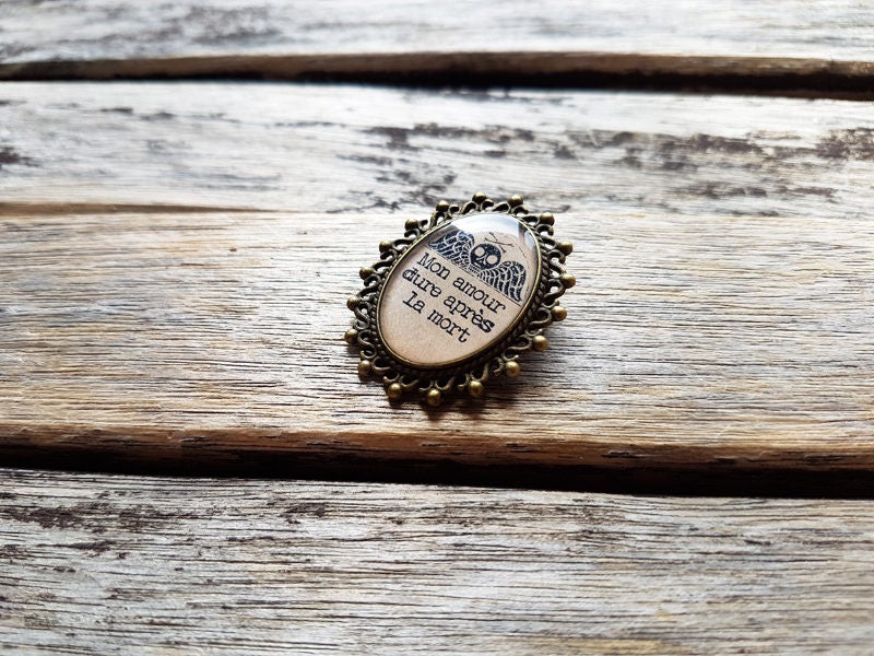 Mon Amour Dure Apres La Mort Pin Memento Mori Brooch Inspired Etsy Ireland