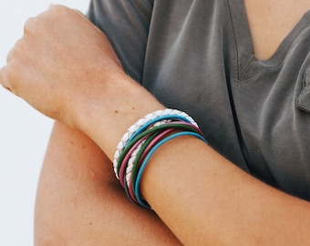Leren wikkelarmband voor vrouw Leren armband voor vrouwen Gewikkelde armbanden Boho sieraden Stapelarmband kerstcadeau voor vriendin