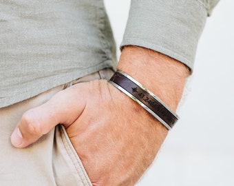Mens Bracelet Custom Bracelet Word Bracelet Custom Engraved Personalized Gift from Wife Gift for Husband Fathers Day Gift Dad from Daughter