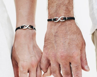 Anniversary Gift Matching Bracelets for Couple Personalized His and Hers Handmade Jewelry, Infinity Bracelet, Relationship Bracelets