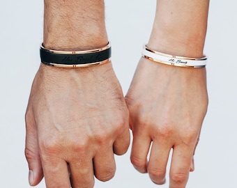 Regalo para pareja pulsera pulseras a juego regalo regalos de boda para pareja personalizado su y su pulsera regalo de aniversario de larga distancia