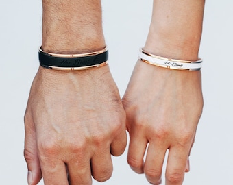 Passende paar Armbänder Hochzeitsgeschenk personalisierte Geschenk für Paare Einzigartige Valentinstag Geschenk Paare Schmuck Rose Gold Armband