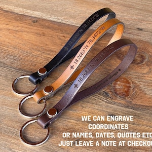 Personalized Leather Keychain, Personalized keychain for men, Keychain for dad, Gift for him, Christmas gift for dad, Custom keychain