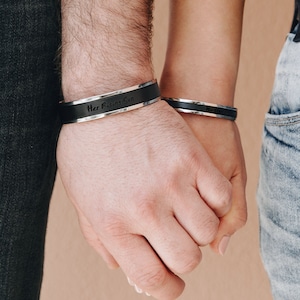 Passende Armbänder personalisierte Geschenk für Paar - Leder Jahrestag - Geschenk für ihren 3. Jahrestag - Hochzeitsjubiläum Geschenk