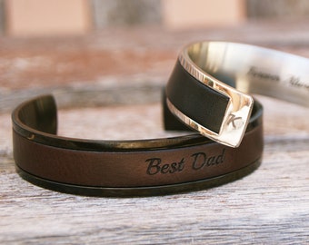 Father in law gift Personalized Bracelet for Men Custom Engraved Bracelet Birthday Gift for Him