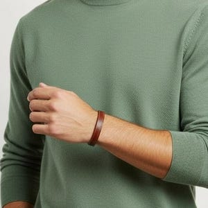 Bracciale Coordinate Uomo Personalizzato - Braccialetto in Pelle con Posizione GPS, Regalo per l'Anniversario del nostro Incontro - Regalo Minimalista per Uomo