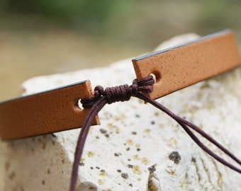 Just 1 Adjustable Leather Bracelet with Hidden Message Love Gift Custom Engraving