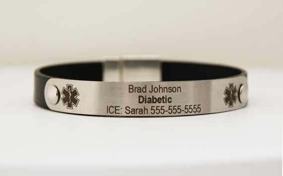 Running ID Bracelet Medical ID Bracelet Personalized Engraving