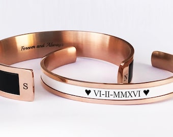 Couple Bracelet Wedding Gift For Couple Rose Gold Bracelet Personalized Matching Bracelets Newlywed Gift Set of 2 Bracelets