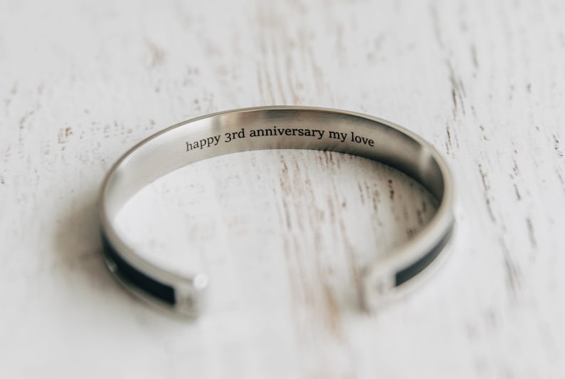 Third Anniversary Gift for Her Personalized Bracelet for Women Etsy