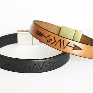 God is greater than the highs and lows, Leather Bracelet, Easter Gift, Christian Bracelet, Personalized Unique gifts for Teens Birthday Gift