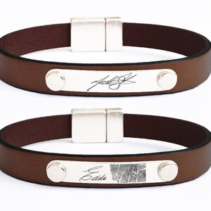 Pulsera con firma personalizada, escritura a mano, obsequios conmemorativos para hombres, obsequio conmemorativo en memoria amorosa, obsequio de duelo, obsequio de simpatía, obsequio conmemorativo para papá