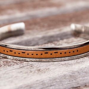Morsecode armband heren aangepaste morsecode armband verstelbare armband voor mannen of vrouwen roestvrij staal en echt leer