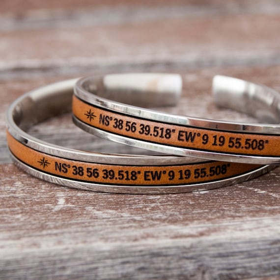 Coordinate Bracelets for couple: Personalized Long Distance Relationship Custom Christmas Gift for Girlfriend Boyfriend 2026