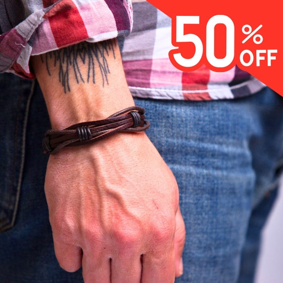 Etsy mens cheap leather bracelet