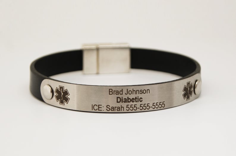 Running ID Bracelet Medical ID Bracelet Personalized Engraving Etsy