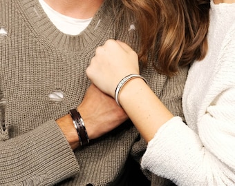 Coppie braccialetto personalizzato regalo di nozze per coppia Anniversario Regalo Incisione Personalizzata Regalo San Valentino