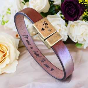 Leather Bracelet, Hidden Message Bracelet, Boyfriend Gift, Mens Gift, Bracelet Engraved, Bracelet for man, Mens bracelet, Personalized gift
