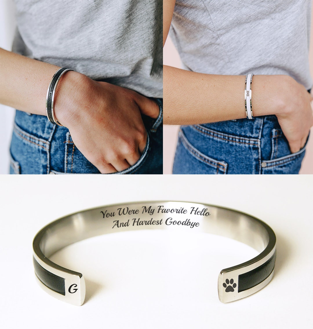 Pet Sympathy Gift Bracelet Pet Memorial Gift Paw Print Pet Memorial ...