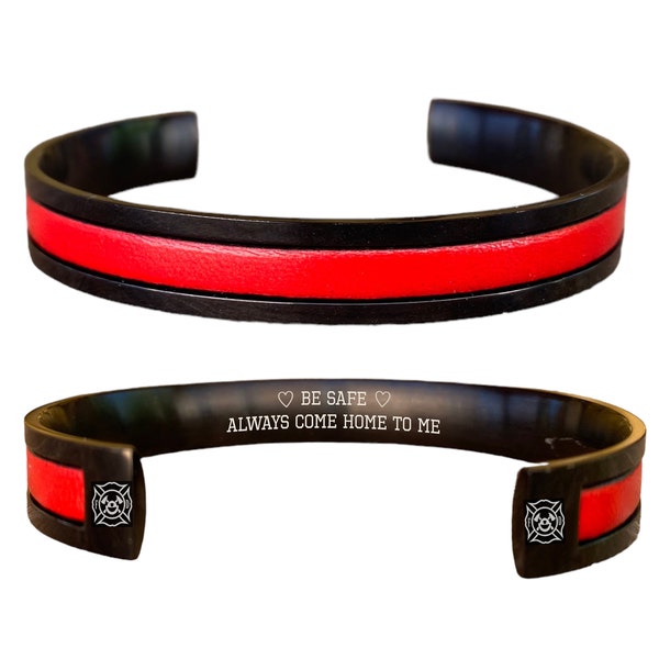 Feuerwehrmann Geschenk für ihn, personalisierte dünne rote Linie Armband, Feuerwehrmann Geschenk, Ruhestand Geschenk, Geschenk für Papa, Geschenk für Mann,benutzerdefinierte Armband