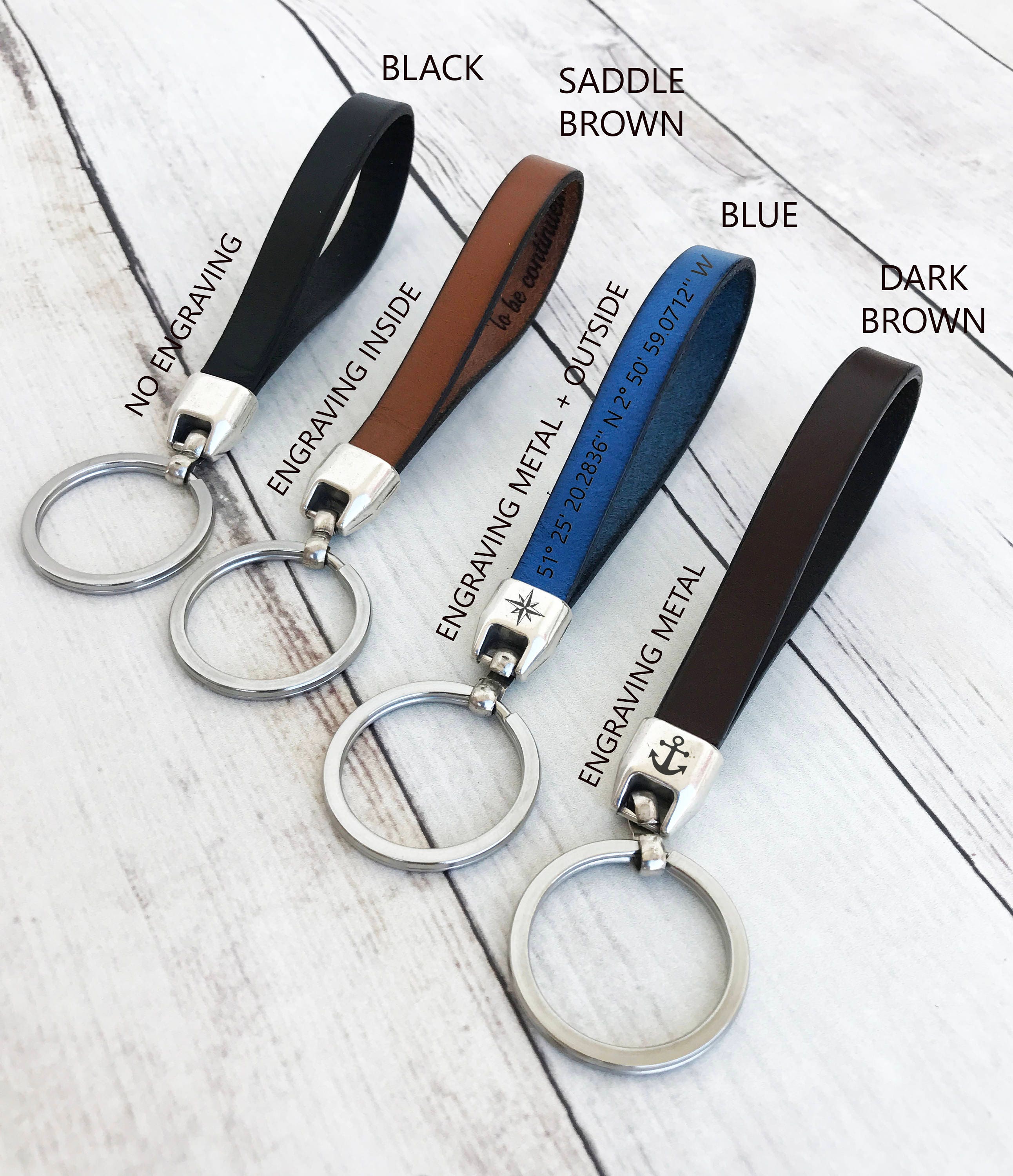Personalized Keychain for Men Custom Leather Key chain Etsy