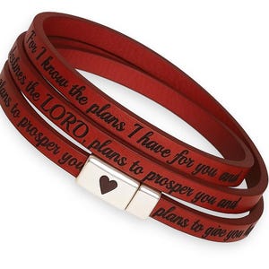 Pulsera de cuero personalizada / Regalo para el Día de la Madre para ella / Regalo personalizado para esposa, novia, mejor amiga / Regalo para colega imagen 3