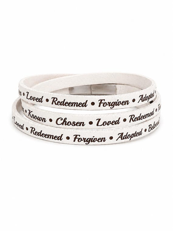 Leather Wrap Bracelet, Identity in Christ Bracelet, Christian Keepsake, Meaningful Faith Gift for Women, Daughter, Girlfriend, Sister, Wife