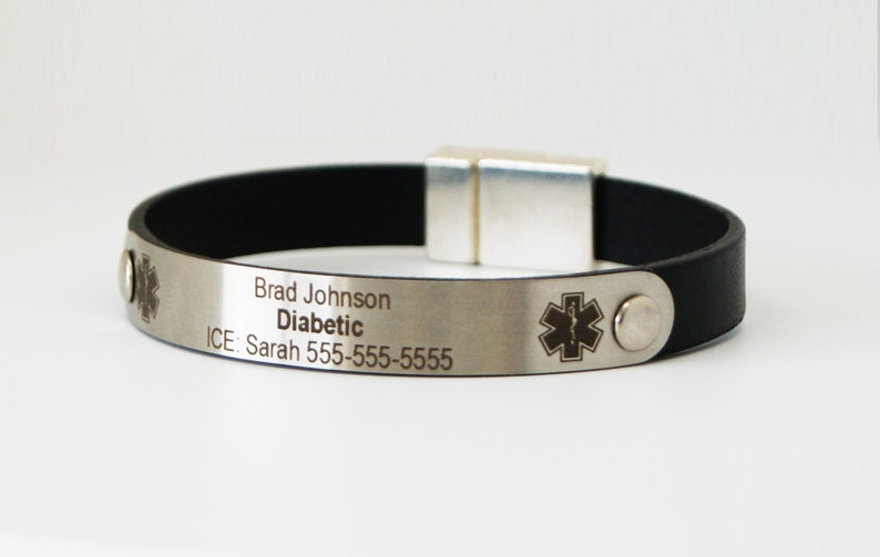 Running ID Bracelet Medical ID Bracelet Personalized Engraving Etsy