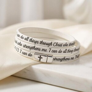 Pulsera de cuero personalizada / Regalo para el Día de la Madre para ella / Regalo personalizado para esposa, novia, mejor amiga / Regalo para colega imagen 8