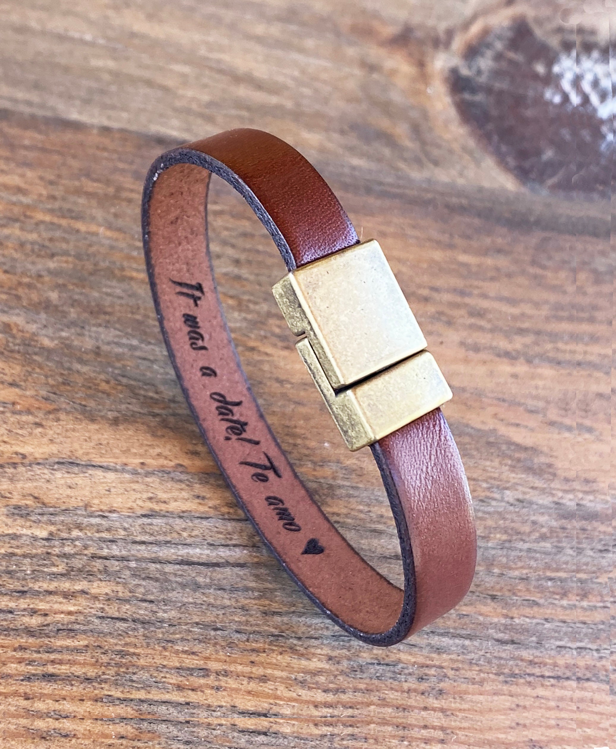 leather bracelet in the UK man bracelet boyfriend birthday gift Husband gift personalised gifts for him kids name bracelet for men