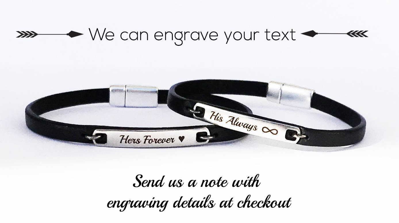 Always and Forever Matching Couple Bracelets Leather Bracelet His