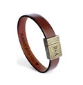 Mens Leather Bracelet Personalized Gift for Boyfriend - Valentines Gift for Him - Hidden Secret Message Bracelet for Man Engraved Custom