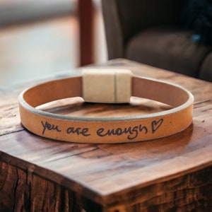 Handschrift Armband, Personalisiertes Herren Lederarmband, Benutzerdefinierte Gedenkgeschenk, Signatur Armband, Erbstück Armband, Geschenk für Ihn