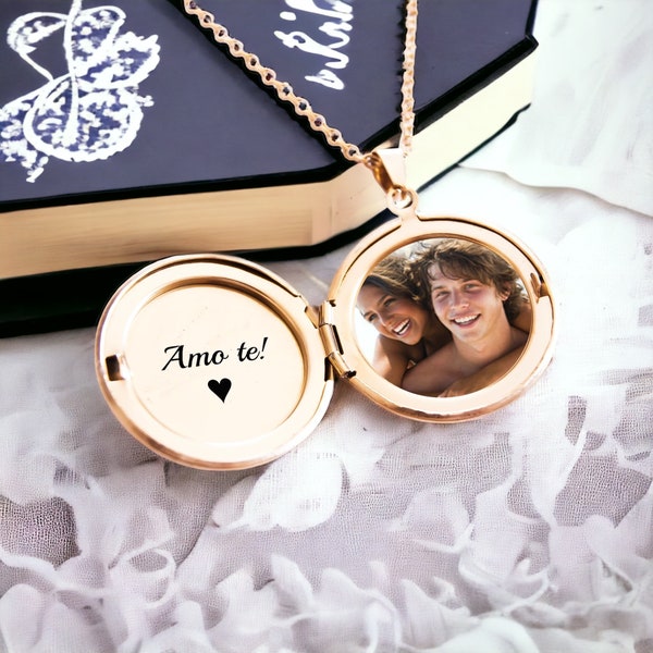 Locket Necklace with Picture, Valentinstag, Geschenk freundin, Valentine's day present for her, Picture Necklace, Personalized Gift for Wife