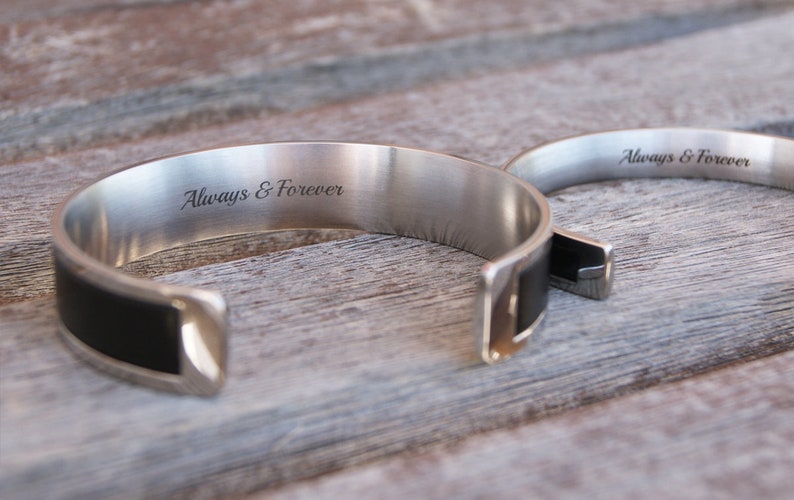 Couples bracelet Personalized Wedding Gift for Couple Anniversary Gift Custom Engraving Valentines Gift image 9