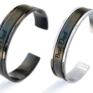 Regalo del día del padre de esposa Regalos para hombres que tienen todo Regalo para esposo Pulsera grabada personalizada Pulsera de cuero Regalo de cumpleaños