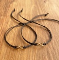 Bronze Anniversary Gift for Couple Custom Leather Bracelet Matching Bracelets Couples Gift - Wedding Gifts for Him Her product logo