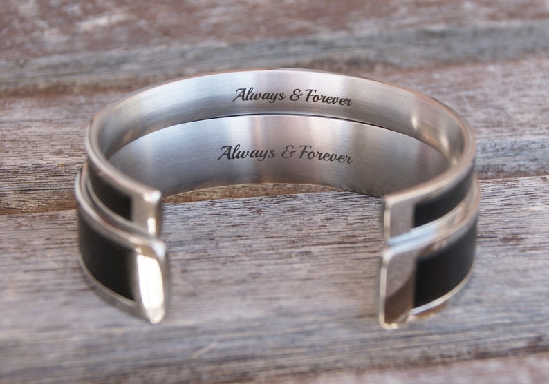 Cadeau 11e anniversaire pour couple Steel Anniversaire Cadeau de 11 ans pour mari Bracelets de couples Ensemble de 2 bracelets personnalisés image 8