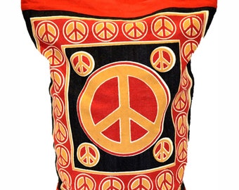 Peace Sign Drawstring Cinch Bag Backpack - 18" X 20" * FREE SHIPPING *