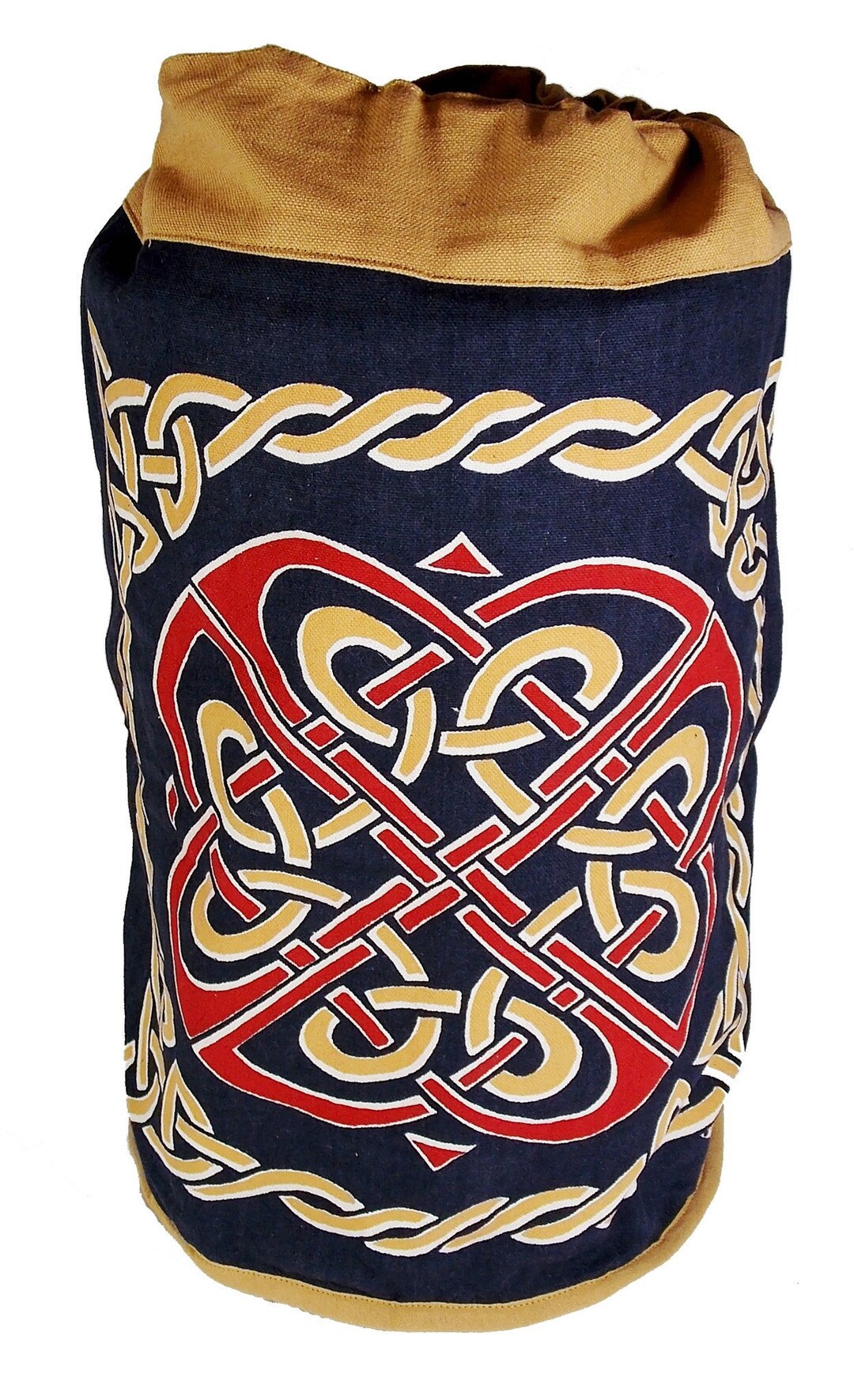 Cinch Knot Drawstring Mustard Yellow Celtic Knot Drawstring Cinch Bag Backpack - 18