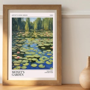 Monet&#39;s Garden Art Print #2 | Artist&#39;s Eden Series | Classic Fountain Landscape | Gallery Wall Decor