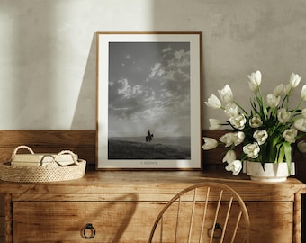American West Series I. Silence Framed Print | Black and White Cowboy Western Wall Art